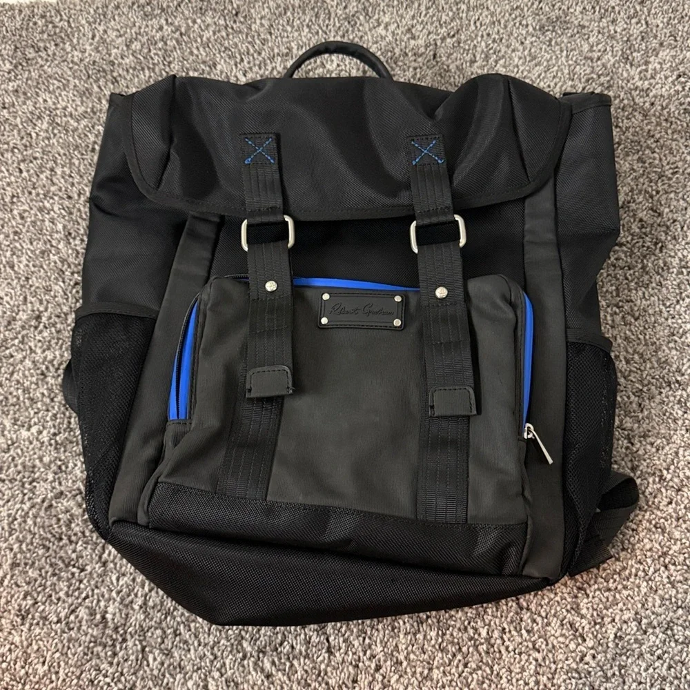 Robert Graham Unisex Black Blue Trim Phillippe Backpack